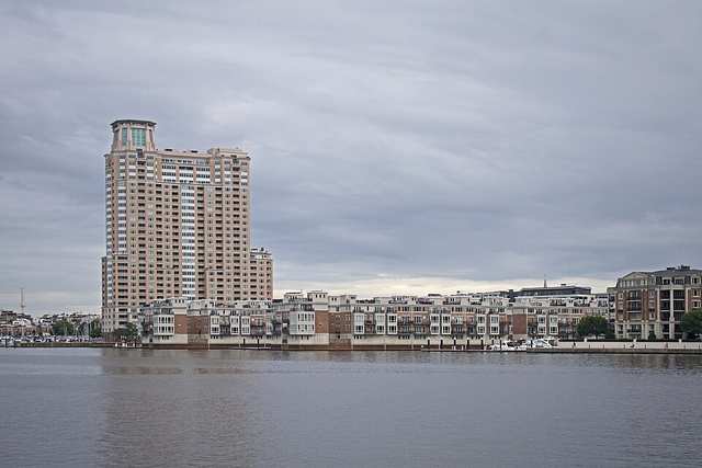 Baltimore HarborView Condominiums seen from East Harbor